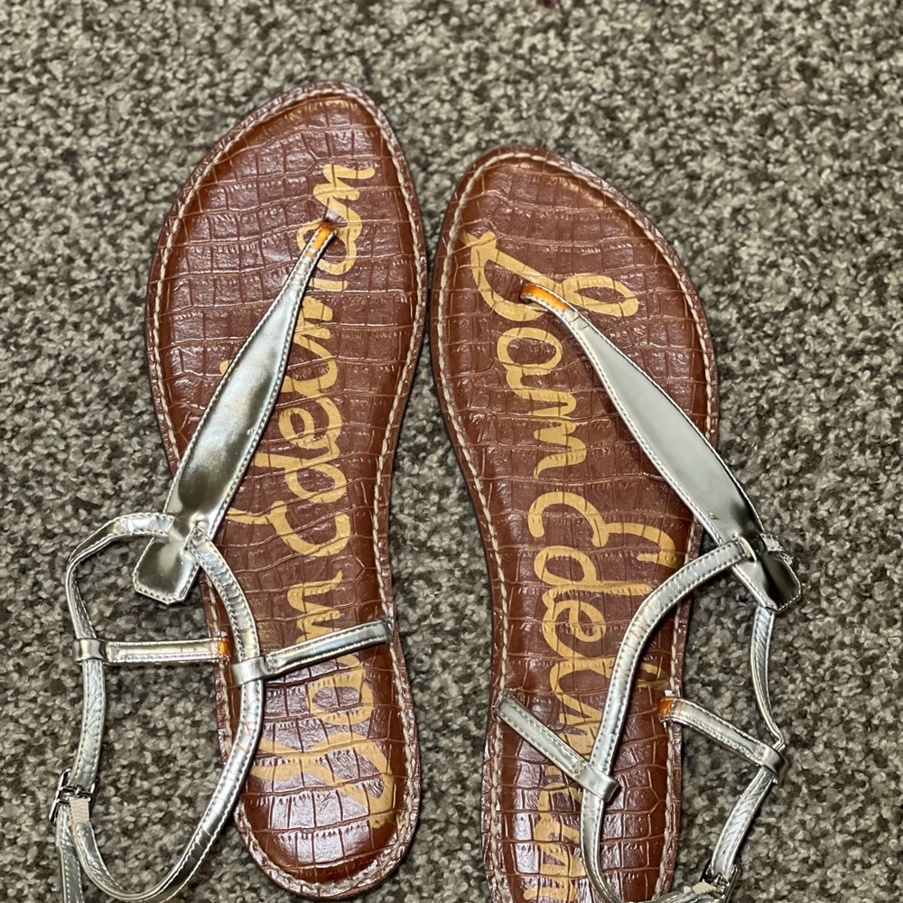 Sam Edelman Silver Sandals with Sleek Design